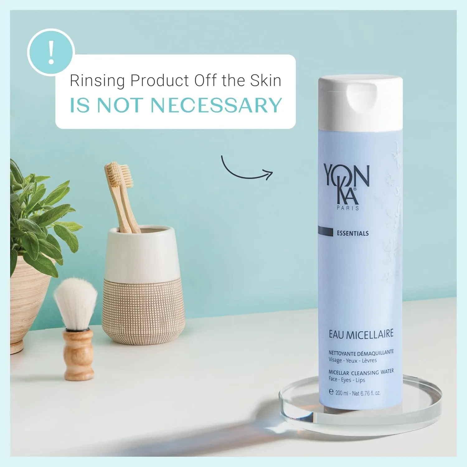 Yon-Ka Eau Micellaire (200ml) Micellar Water and Cleansing Makeup Remover, Gentle Face Wash with Rose and Chamomile to Remove Impurities and Hydrate, All Skin Types, Paraben-Free
