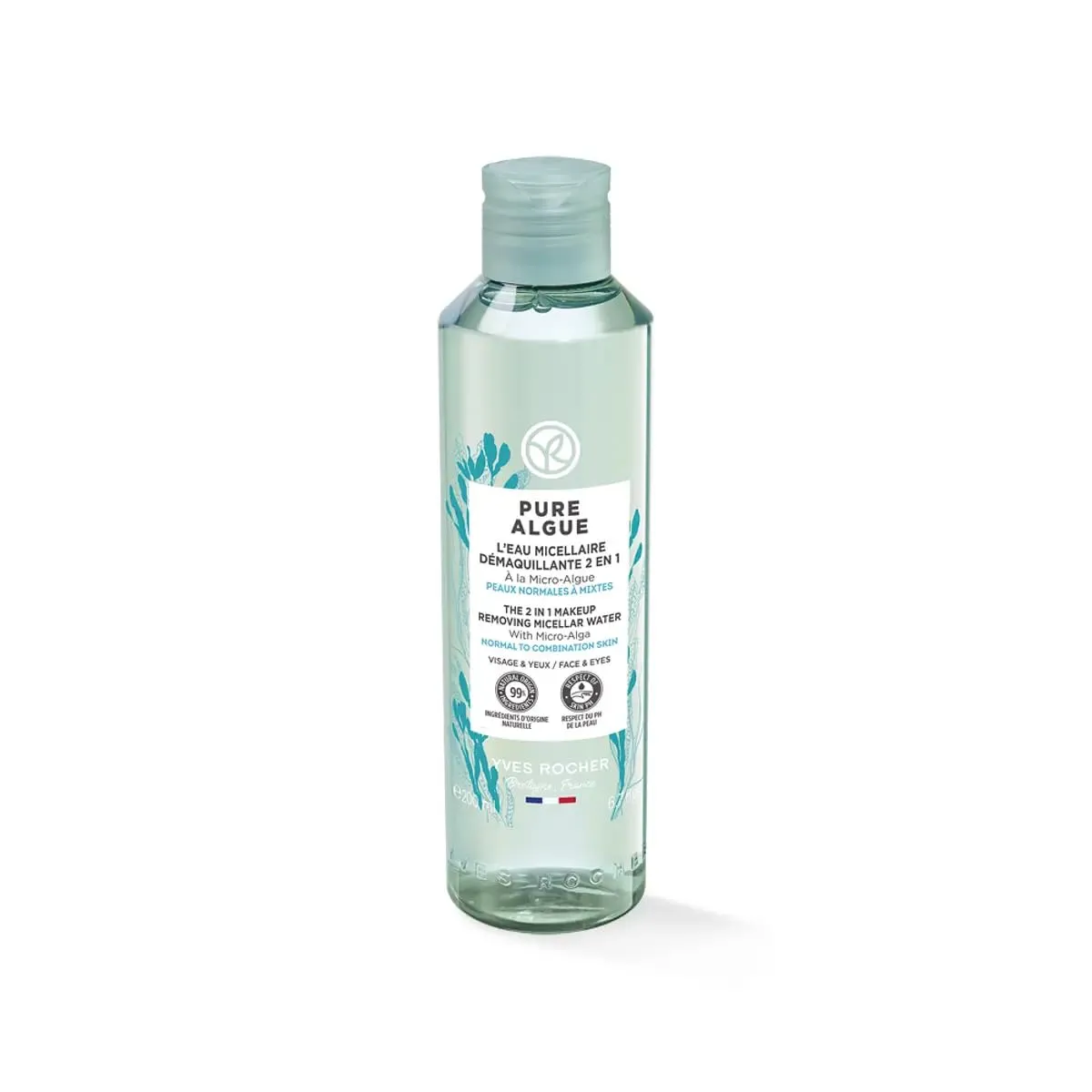 Yves Rocher Pure Algue 2 in 1 Miccelar Makeup Removing Water Nourishing Moisturizing WSkin Day Care - 200 ml./6.7 fl.oz.
