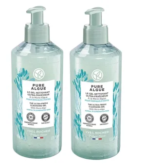 Yves Rocher Pure Algue Ultra Fresh Cleansing Gel Micro Algae Set of 2-390 ml. /13.1 fl.oz.